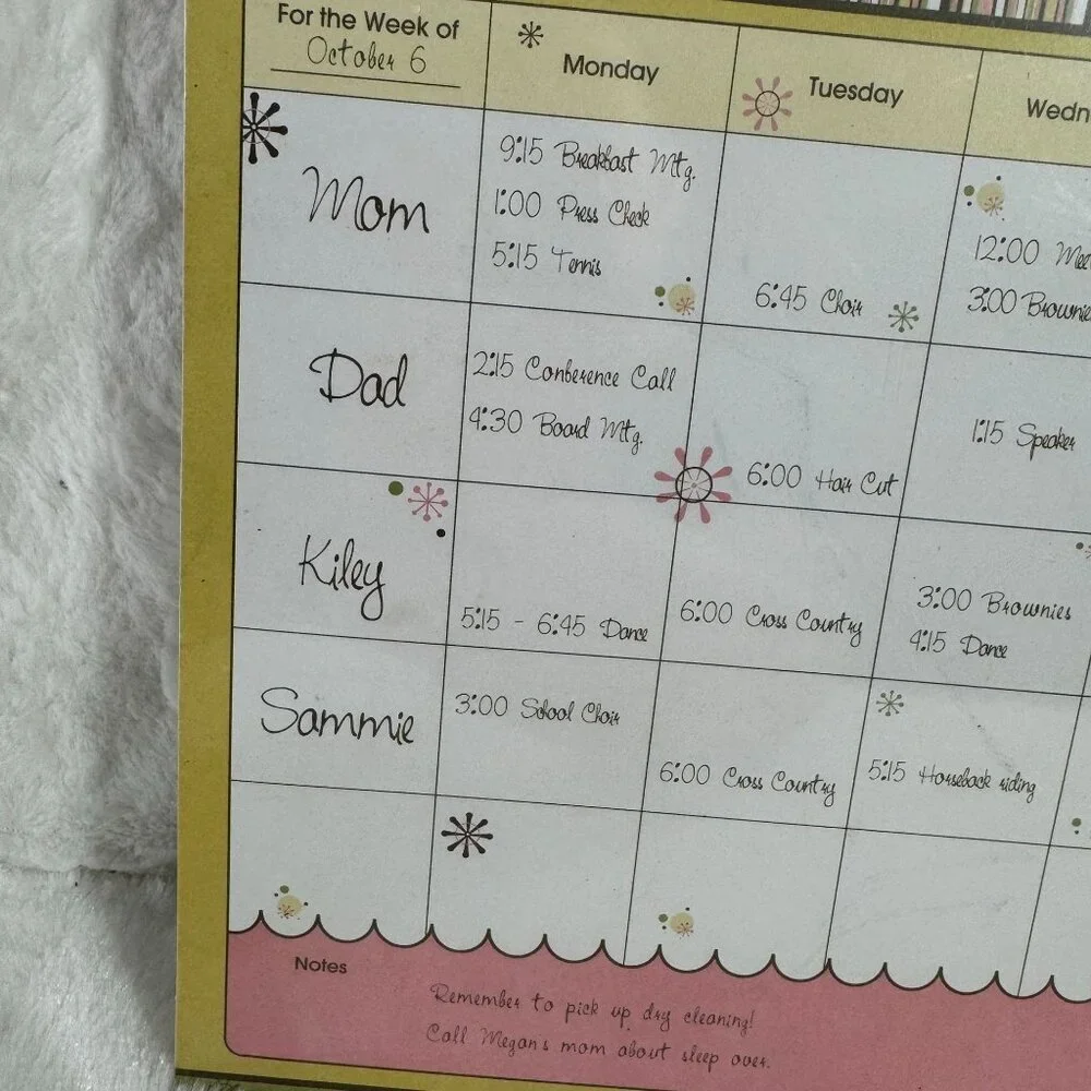 New Menu Maker & Family Schedule Planner Pad Set Undated